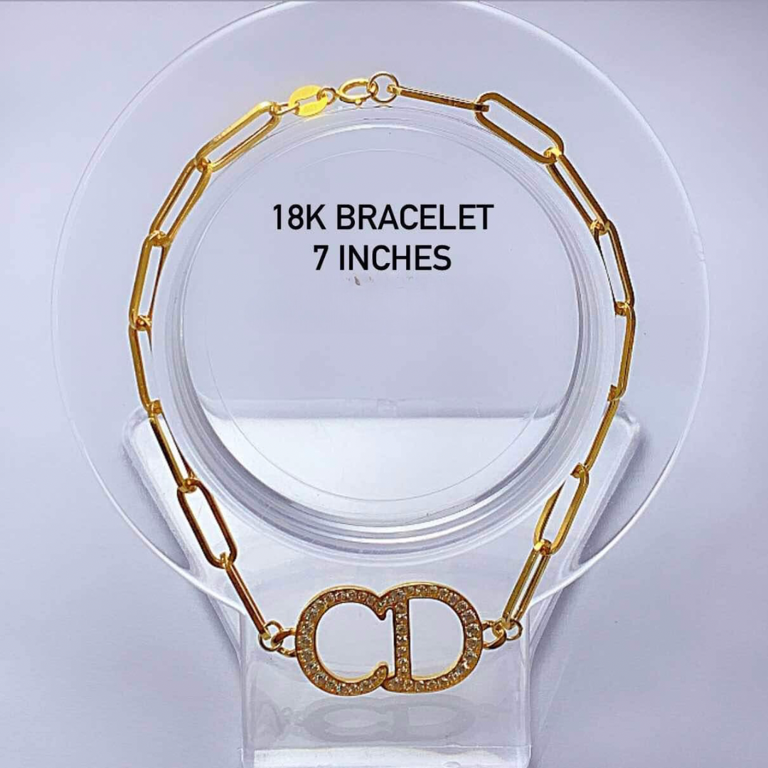 7" CD Bracelet 18k Saudi Gold