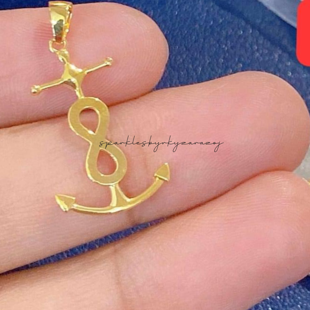 Infinity Anchor Pendant 18k Saudi Gold