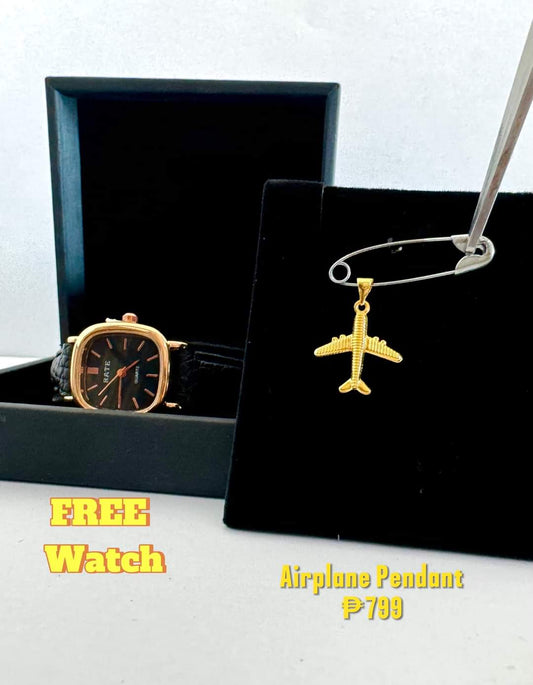 Airplane Pendant w/ Free Watch