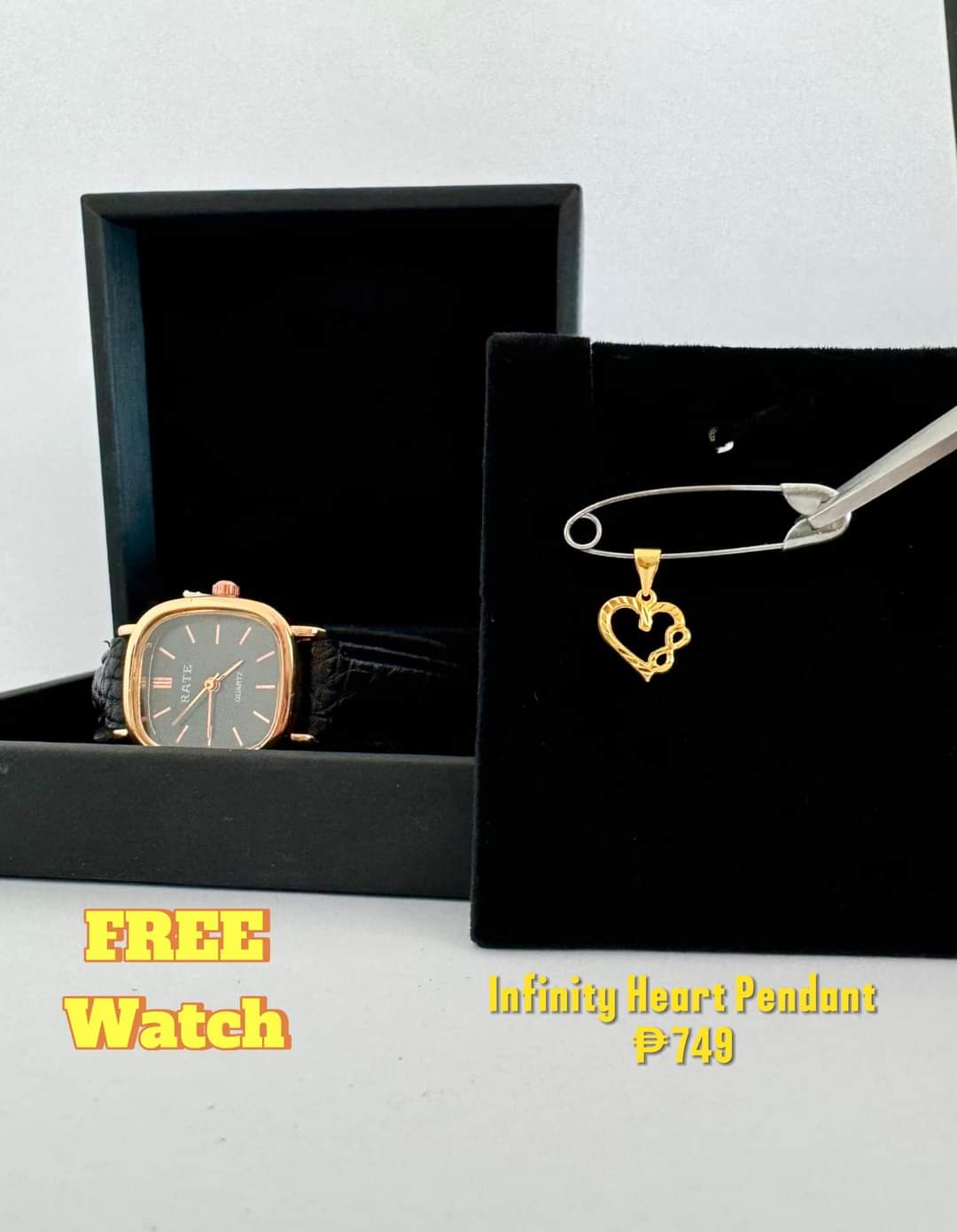 Infiniheart pendant w/ free watch