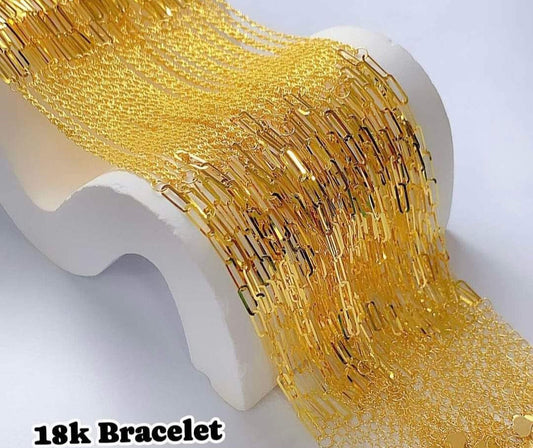 18k Rope Paperclip Bracelete