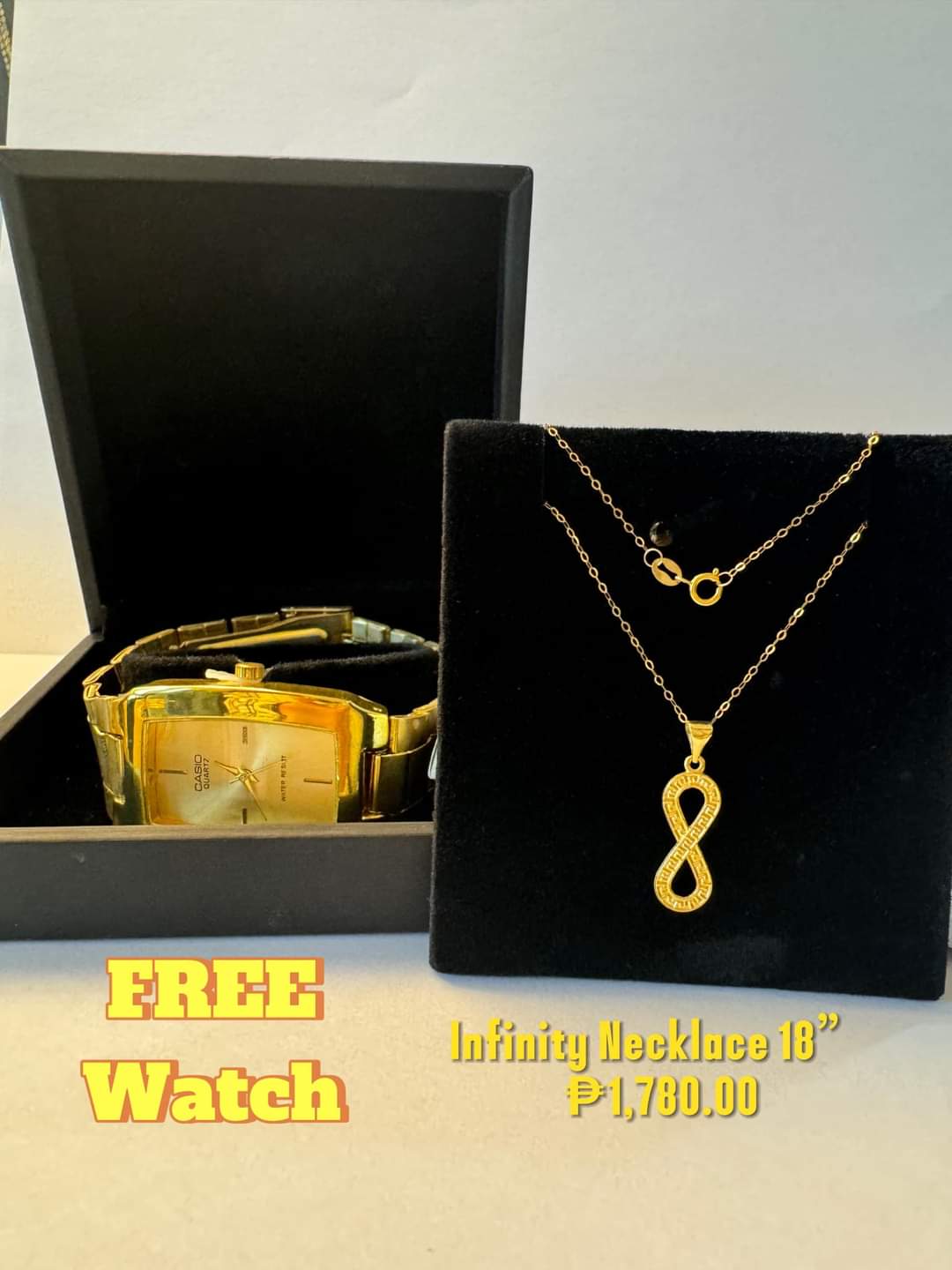 Infinity Necklace w/ free watch