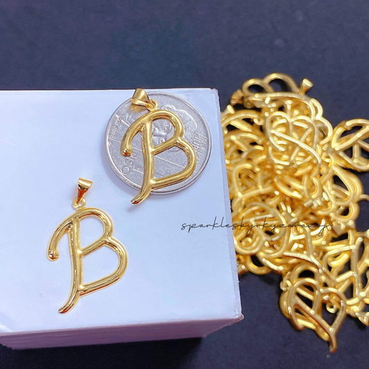 Letter B Pendant 18k Saudi Gold