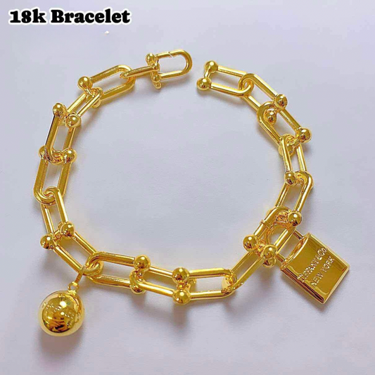 Hardware Tiffany&co Padlock & Ball Bracelet 18k Saudi Gold