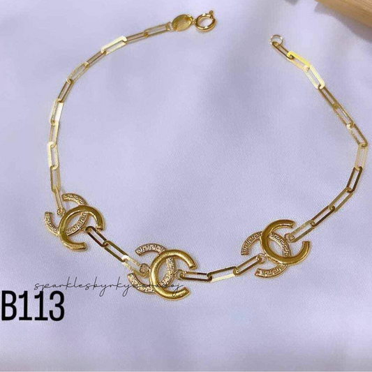 Paperlip CC Bracelet 18k Saudi Gold