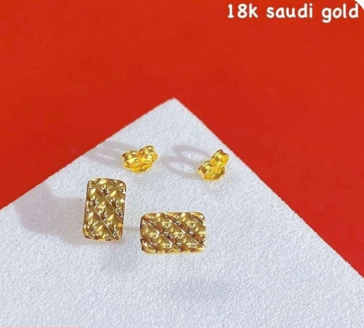 Square Dia Earrings Gold pakaw