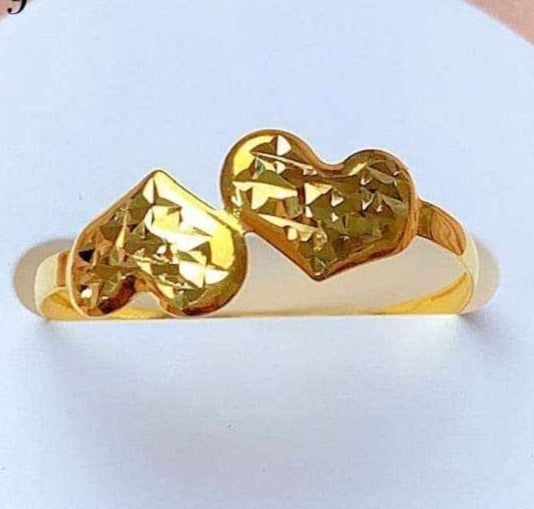 Twin heart Solid Ring