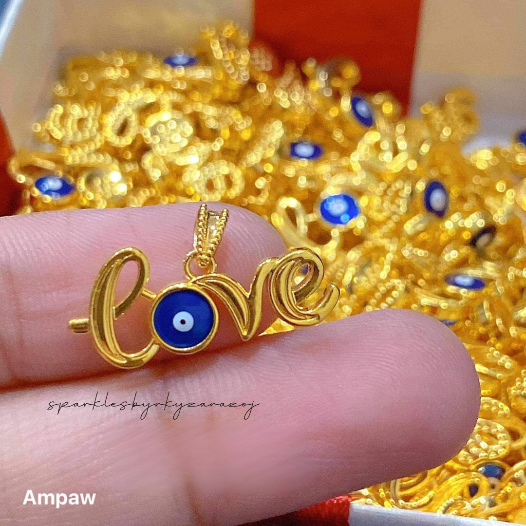 Love with Evil Eye ampaw pendant 18k saudi gold