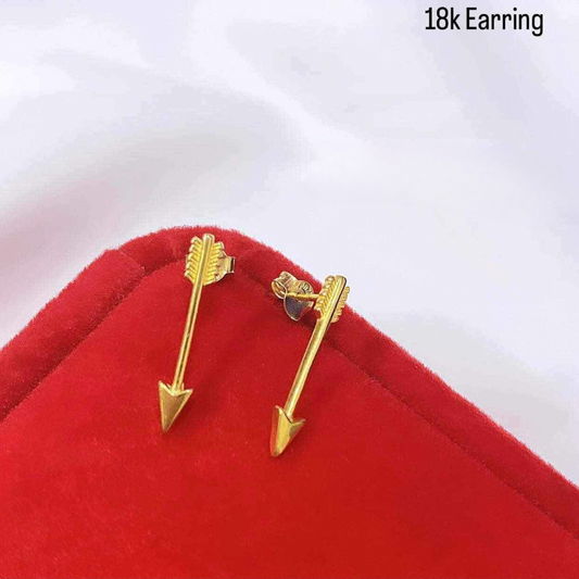 Arrow Earrings solid 18k saudi gold