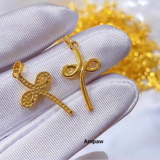 Infinity cross pendant ampaw 18k saudi gold