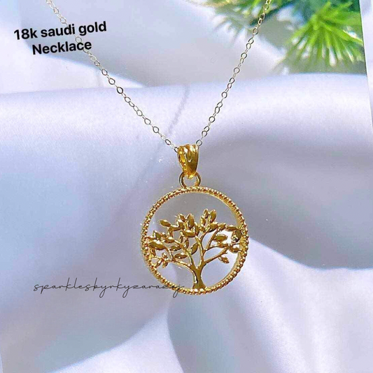 Money Tree Necklace Ampaw 18k Saudi Gold