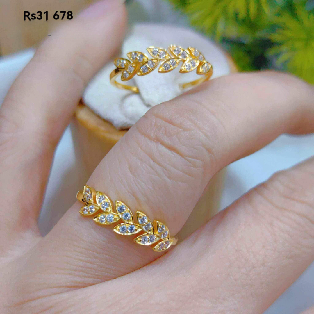 Palay Leaf Ring Solid 18k Saudi Gold