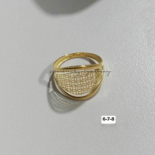 Flower Design Ring Solid 18k Saudi Gold