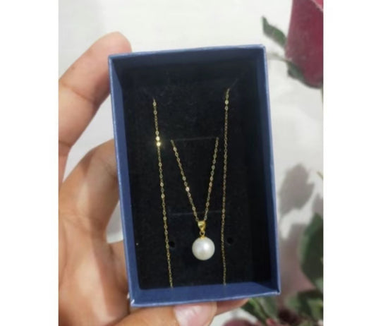 Fresh Water Pearl with Tauco Chain - Set - 18k Gold