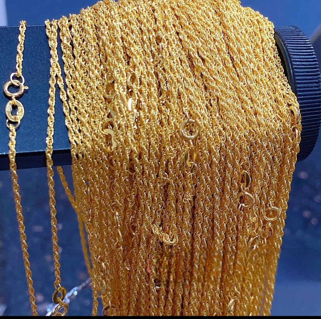 18k Rope chain 16 inches