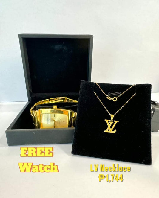 LV necklace w/ Free Watch