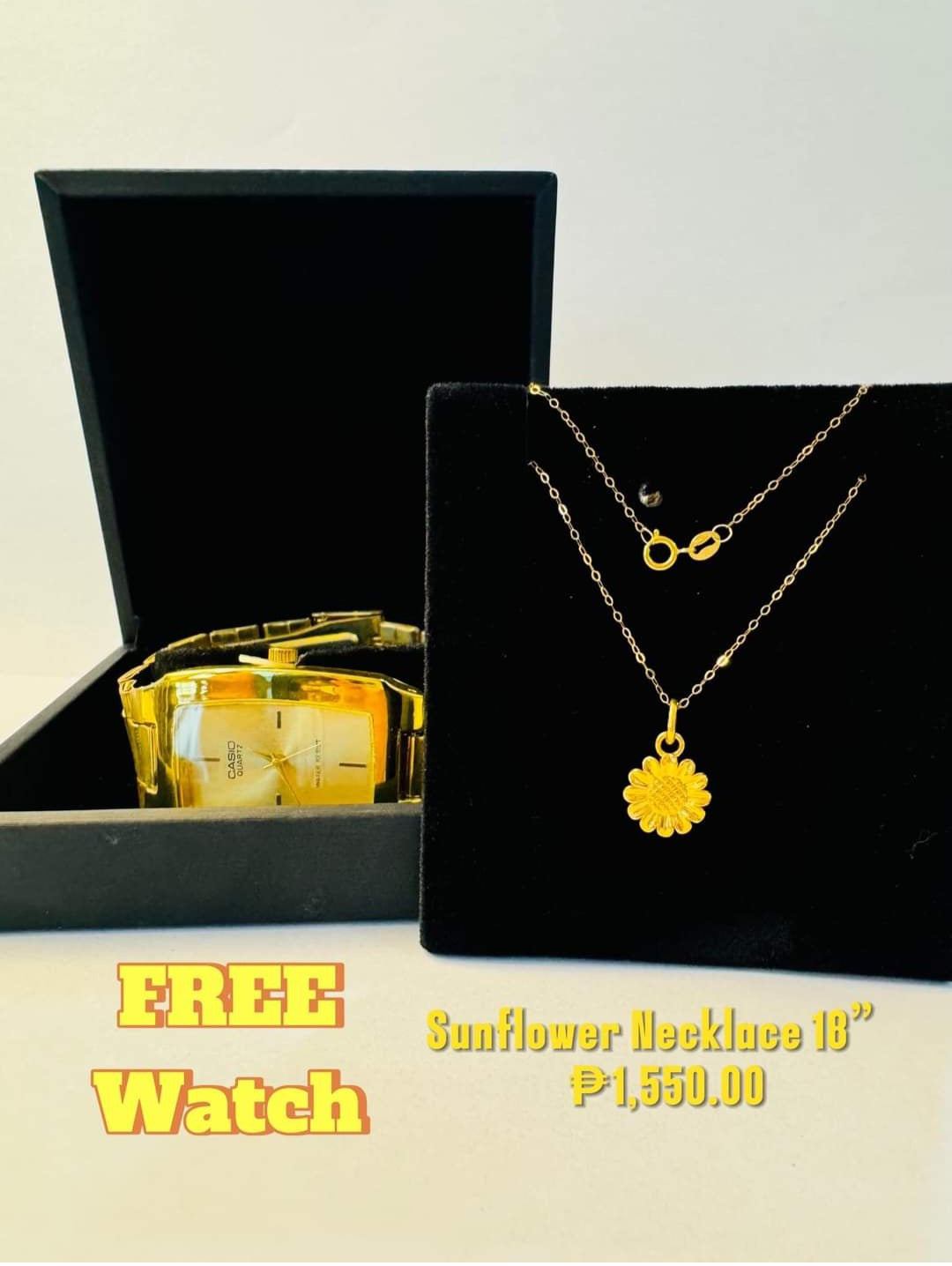 Sunflower Necklace w/ free watch