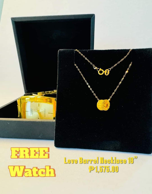 Love Barrel Necklace w/ free watch