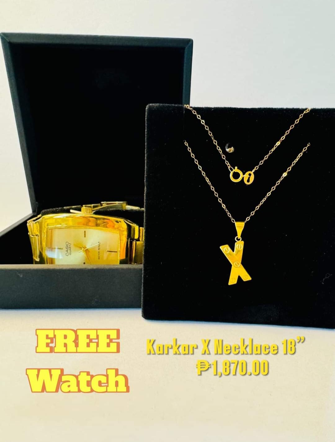 Karkak X Necklace w/ free watch