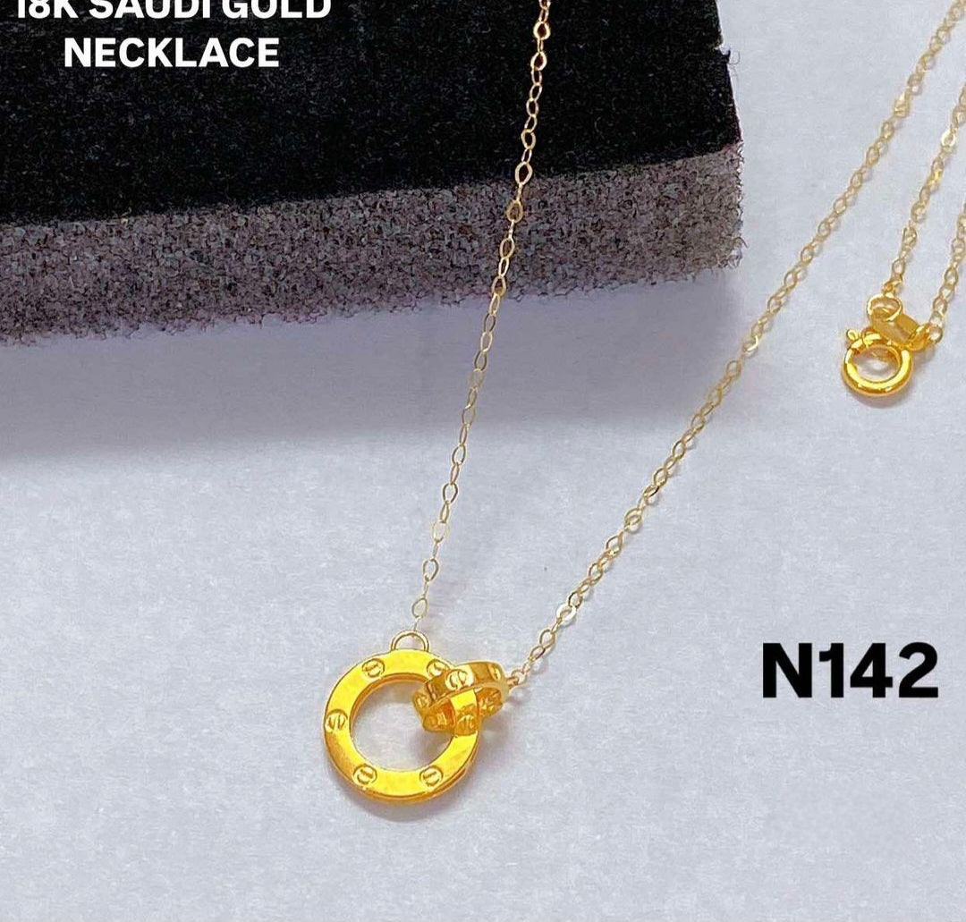 Twin Circle Solid Center Necklace