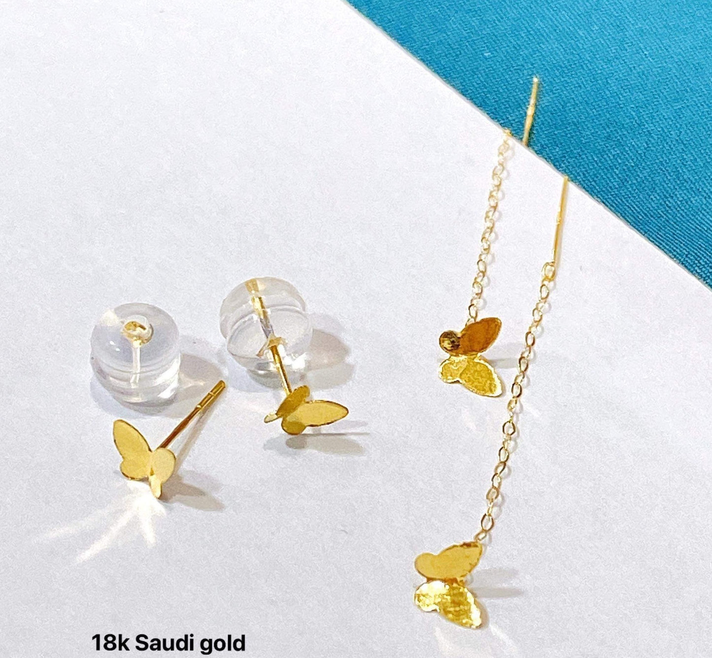 Butterfly Earrings 18k Saudi Gold